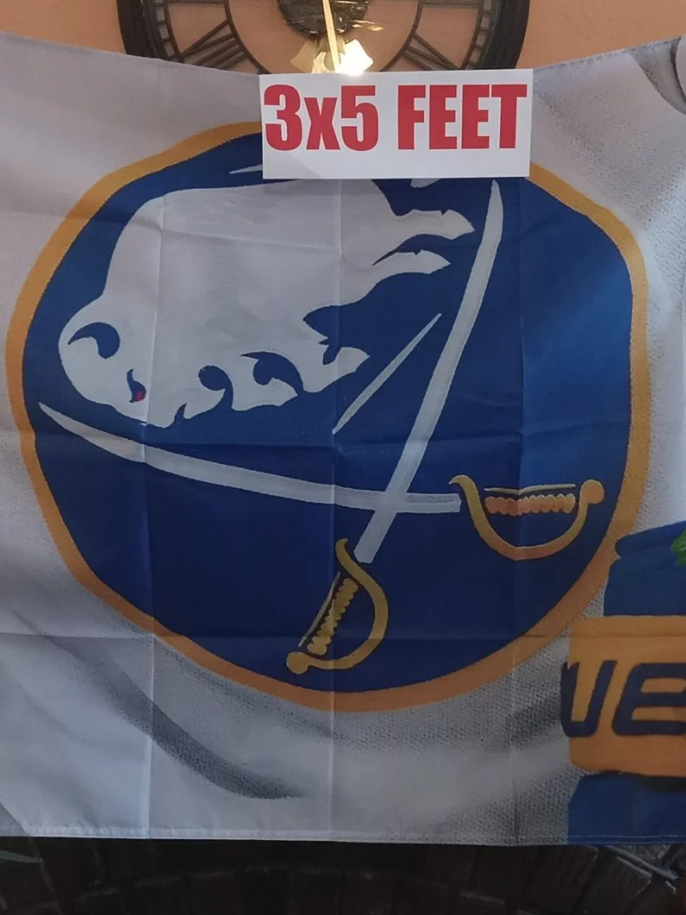 Buffalo Sabres White Jersey NHL 3X5 Feet Flag Banner Pole or Wall Decor